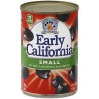 EARLY CALIFORNIA PITTED BLACK OLIVES SMALL 6oz 