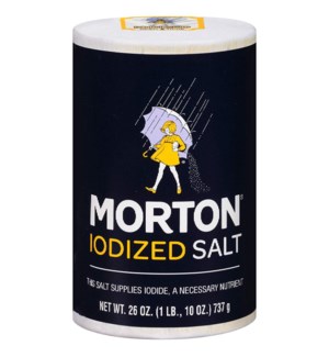 MORTON IODIZED SALT 26 OZ