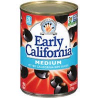 EARLY CALIFORNIA PITTED BLACK OLIVES MEDIUM 6oz