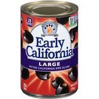 EARLY CALIFORNIA PITTED BLACK OLIVES LARGE 6oz