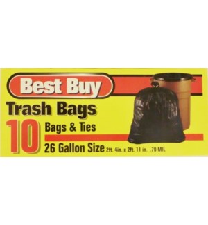BEST BUY TRASH BAG 10CT 26GAL