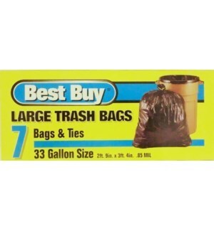 BEST BUY LARGE TRASH BAGS(BLUE) 33 GAL 7 CT