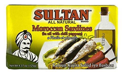 SULTAN MOROCCAN SARDINES HOT W/ CHILI (YELLOW)125G 