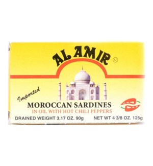 AL AMIR HOT MOROCCAN SARDINES 4.5OZ YELLOW 