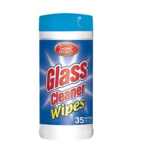 HOME SELECT CANISTER WIPES GLASS 35CT