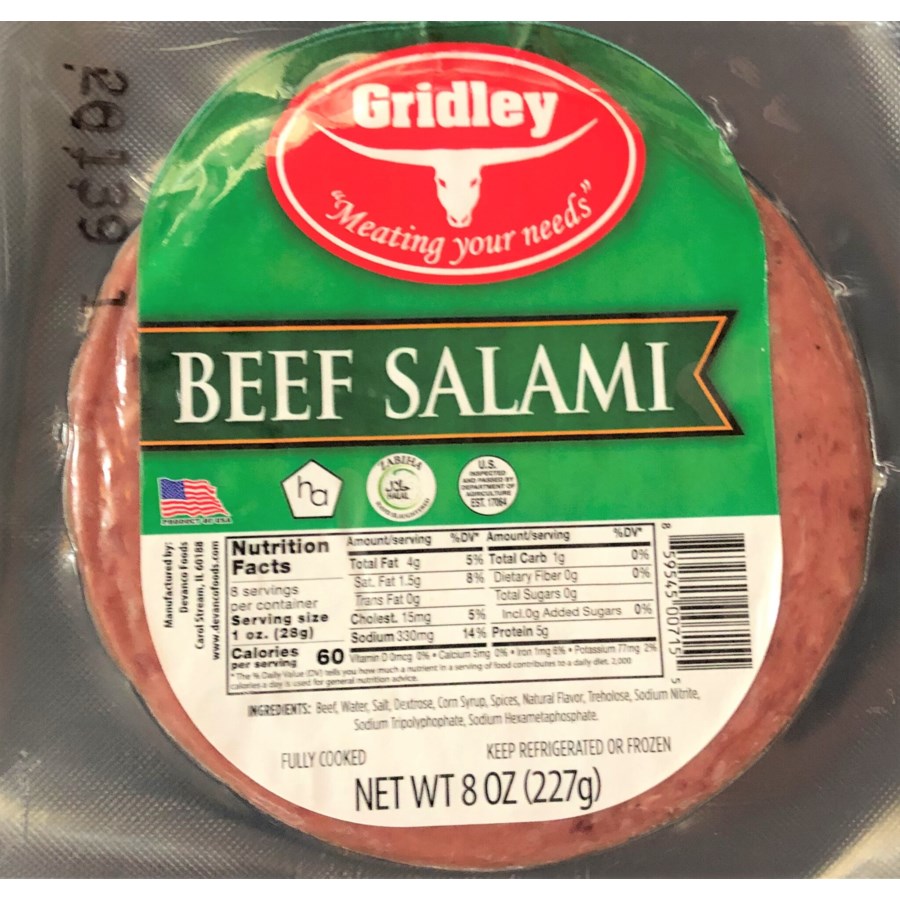GRIDLEY BEEF SALAMI 8OZ lunch meat Greenland Market Outer Drive