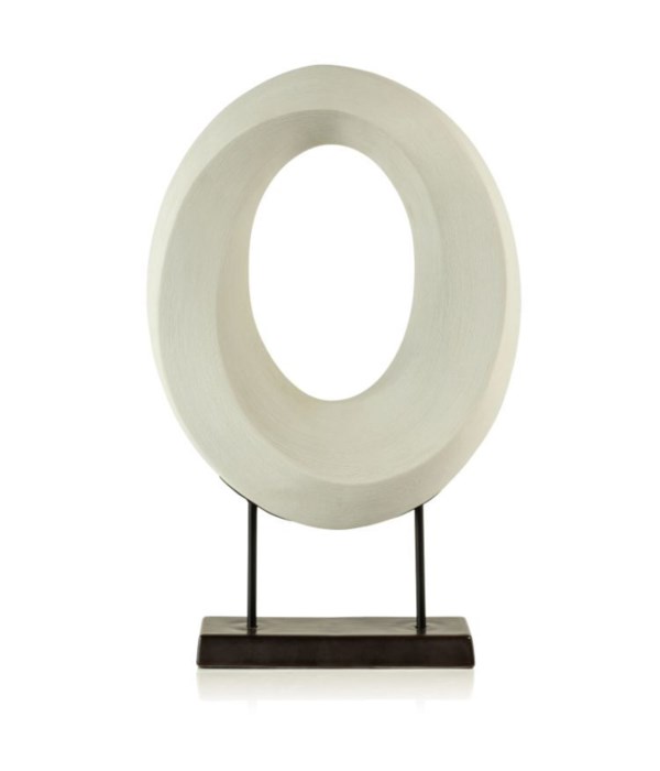 White Porcelain Oval Twist on Stand