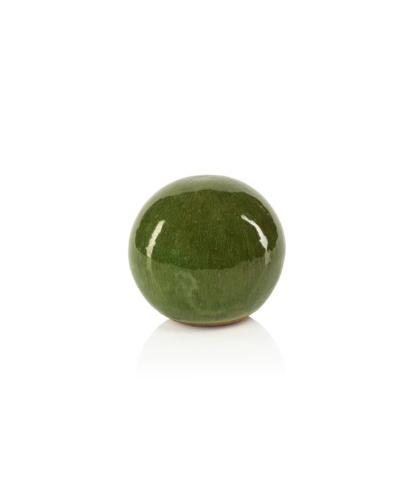 du-Rhone Green Glazed Stoneware Decorative Ball