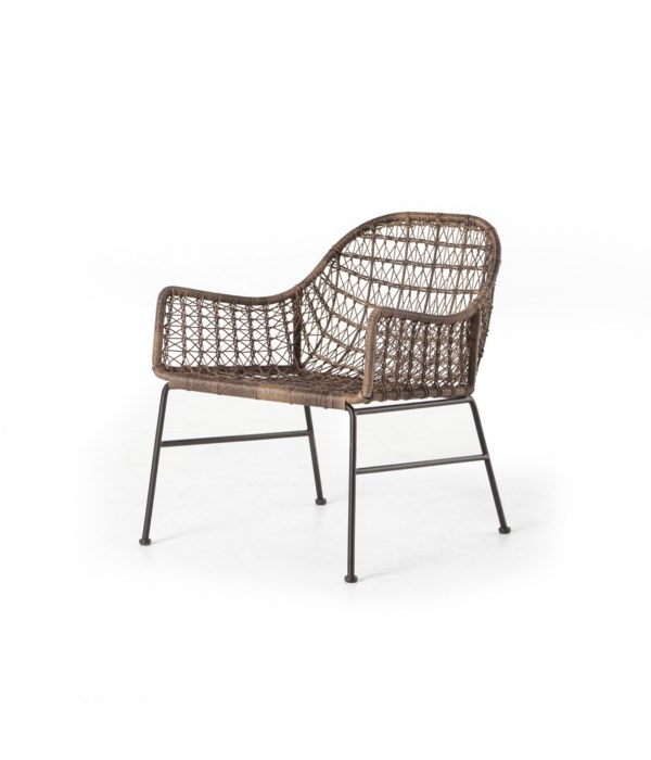 Bandera Outdoor Woven Club Chair, Distressed Grey