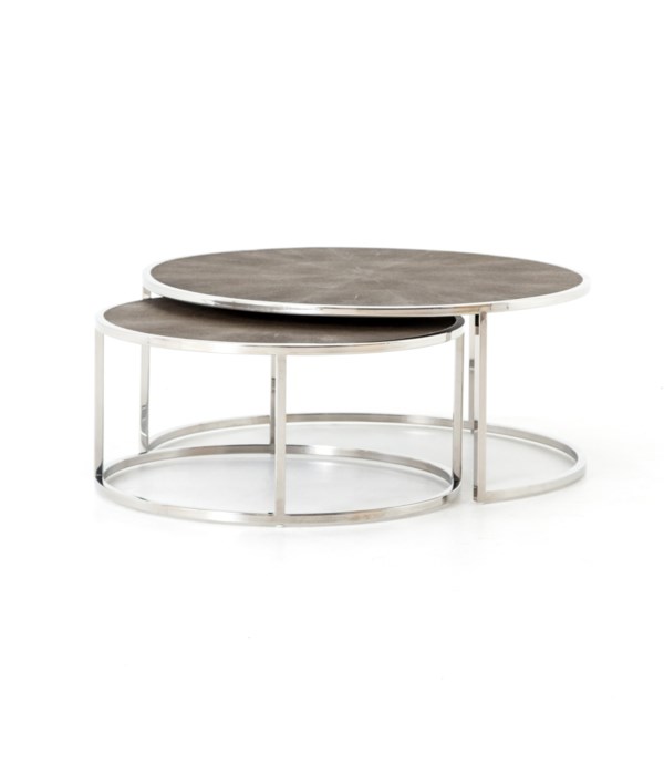 Shagreen Nesting Coffee Table, Stainless