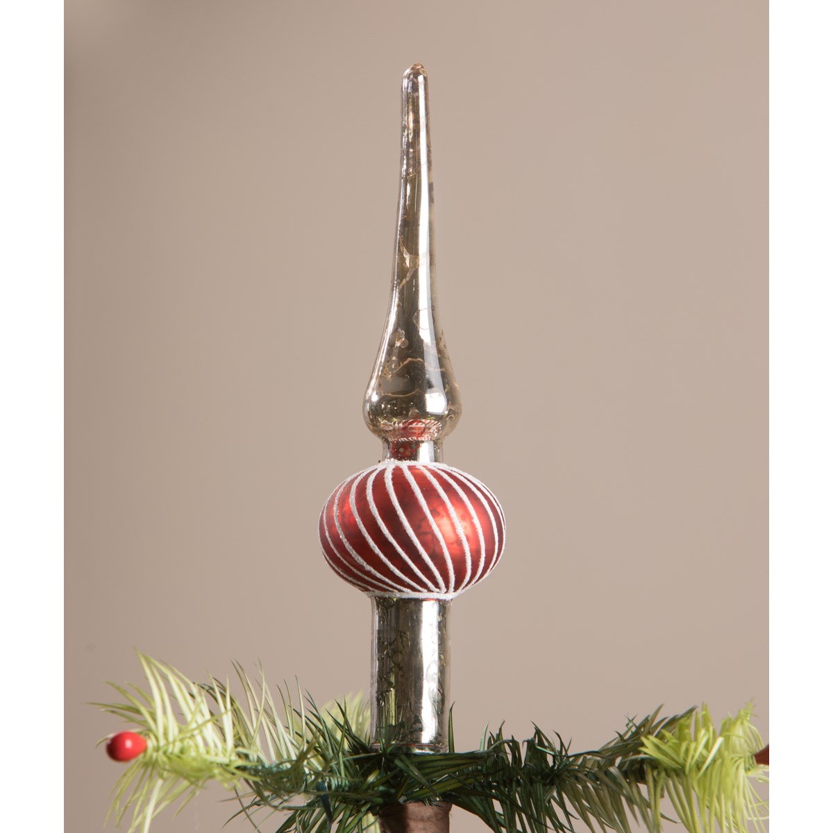 Red Finial Tree Topper Small