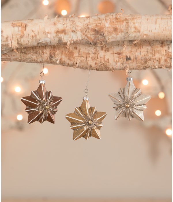 Metallic Glass Star Ornaments S3