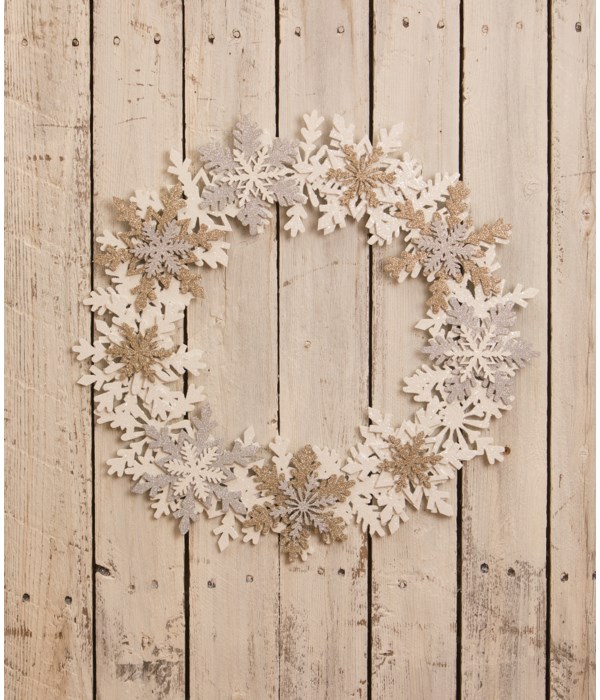 Silver and Gold Snowflake Wreath