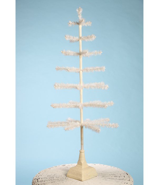 Feather Tree Ivory With Glittered Base 42"