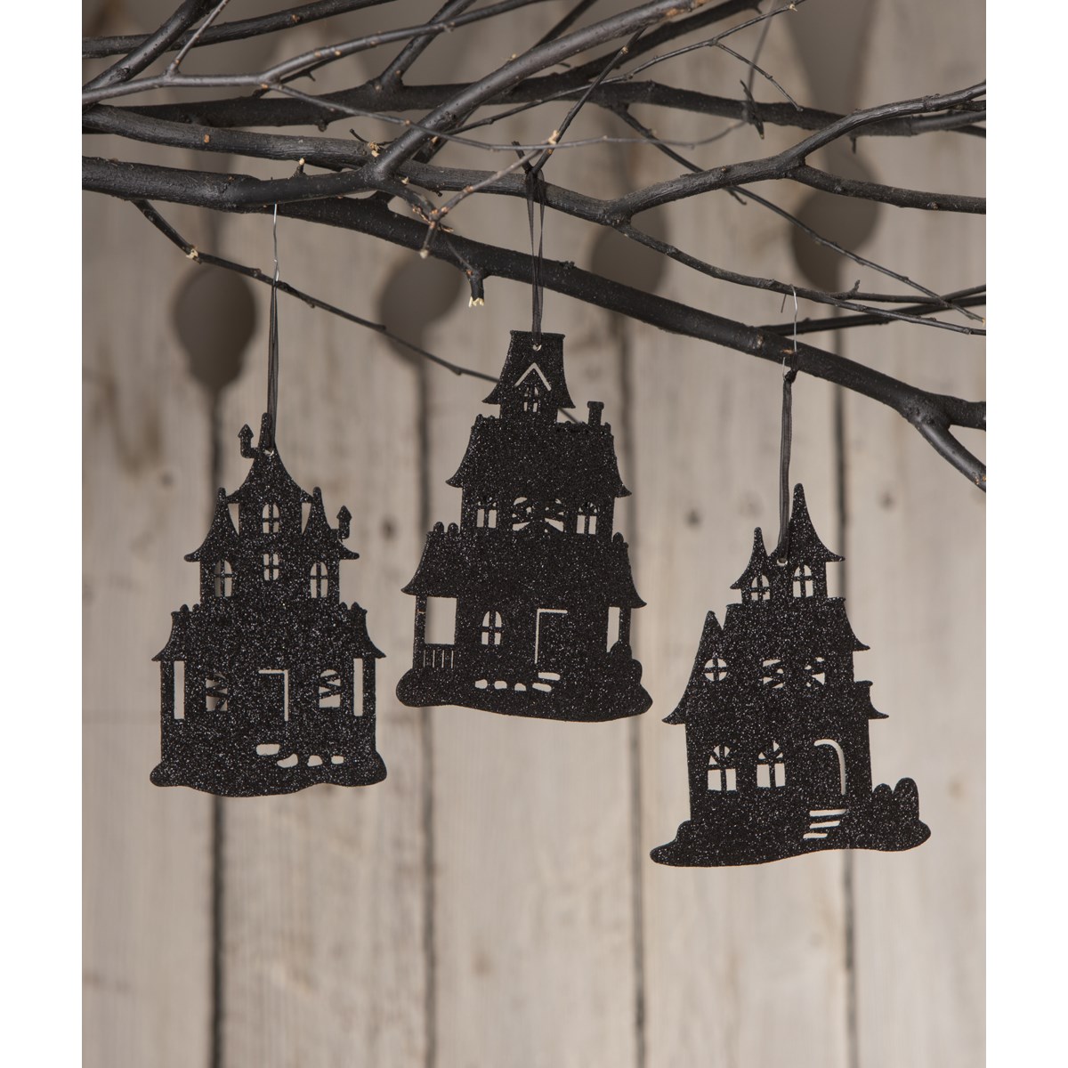 Haunted House Silhouette Ornament 3A