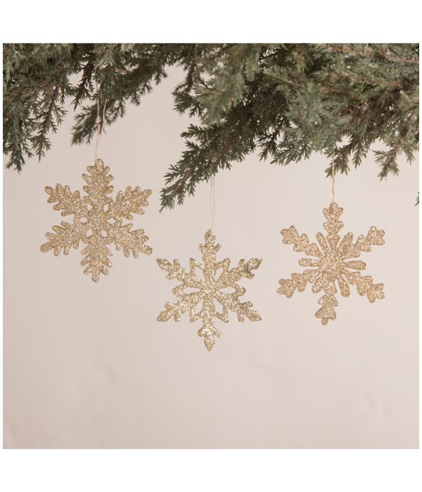 Old Gold Snowflake Ornament 3A