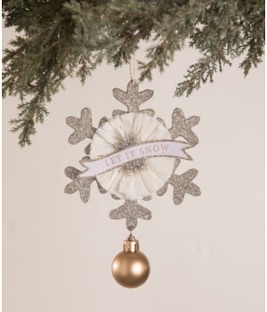 Glittered Snowflake and Bauble Ornament