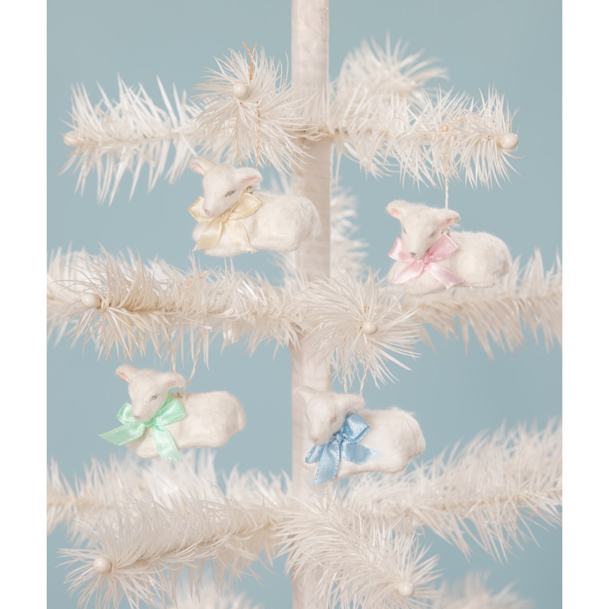 Pastel Fuzzy Lamb Ornament 4A