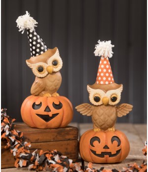 Party Owl On Pumpkin 2A