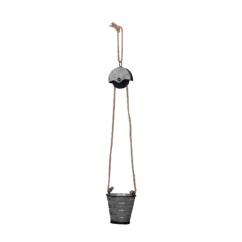 HANGING OLIVE BUCKET PULLEY PLANTER