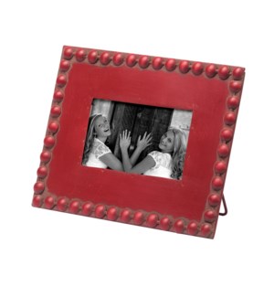 4X6 BEADED PHOTO FRAME RED
