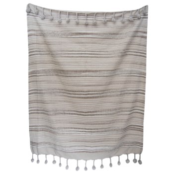 HAND WOVEN ROBBIE THROW TAUPE