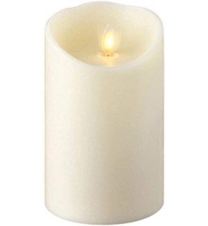 3.5"x5" Moving Flame Ivory Pillar Candle - IVORY