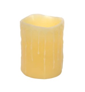 LED Wax Dripping Pillar Candle w/4