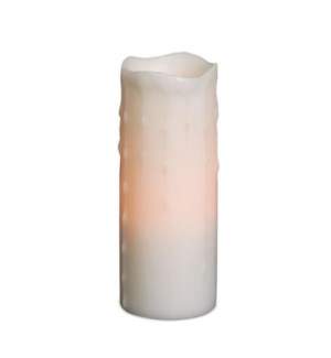 LED Wax Dripping Pillar Candle w/4