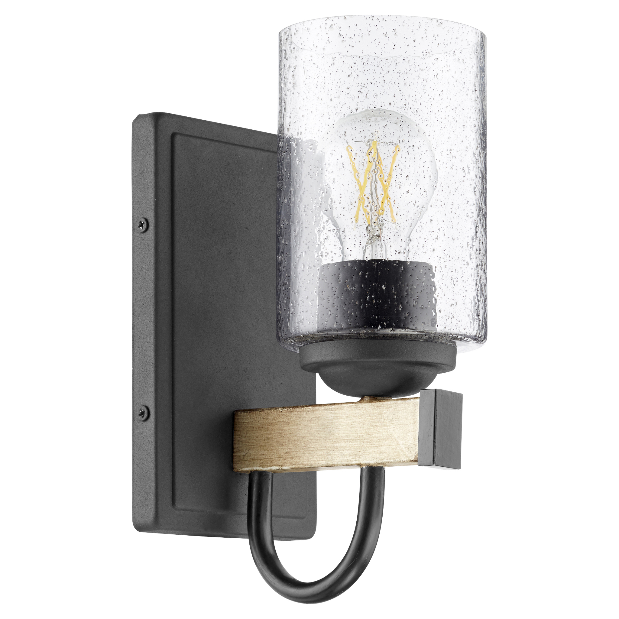 Pepper Glass 1-Light Noir Wall Mount