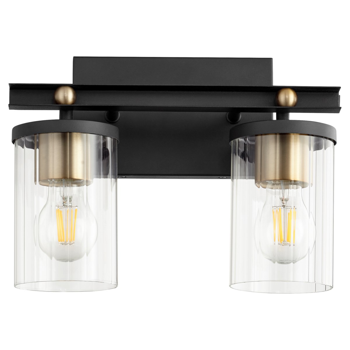 EMPIRE 2-Light Black/Aged Brass Vanity - what's new | Quorum International