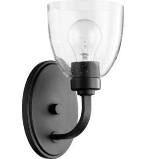 Reyes 1 Light Traditional Black Clear Glass Wall Sconce