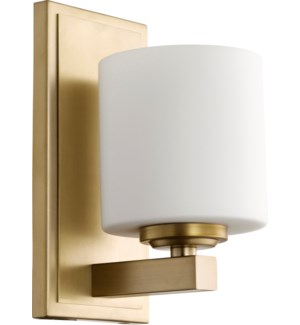 1 Light Transitional Aged Brass  Wall Sconce