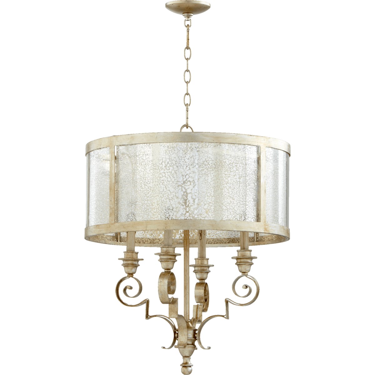 Champlain 4 Light  Aged Silver Leaf Traditional Chandelier