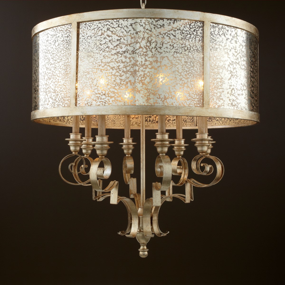 Champlain 8 Light Aged Silver Leaf Traditional Chandelier