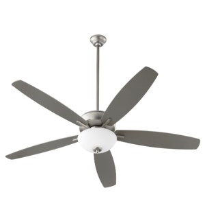 Breeze 60" Satin Nickel Opal Bowl Ceiling Fan