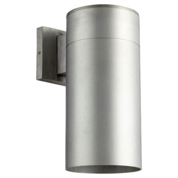 Cylinder 1 Light Contemporary Brushed Aluminum Outdoor Wall Light