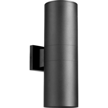 Cylinder 2 Light Modern and Contemporary Black Outdoor Wall Light