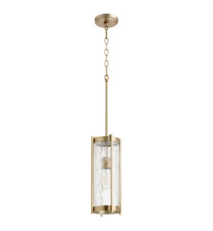 Chisseled Aged Brass Transitional Pendant