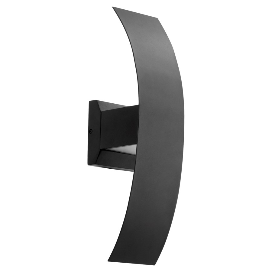Curvo Black Contemporary LED Outdoor Wall Light - wall mount | Quorum