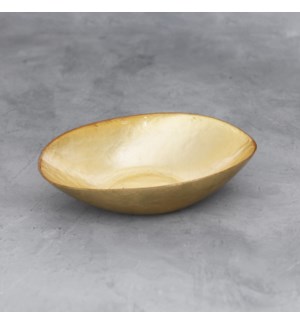 GLASS New Orleans Medium Oval Foil Leafing Bowl (Gold)
