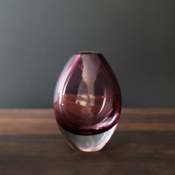 GLASS Smooth Teardrop Bud Vase (Amethyst)