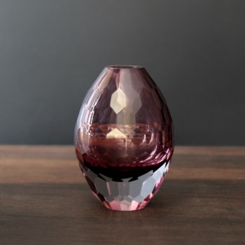 GLASS Faceted Teardrop Bud Vase (Amethyst)