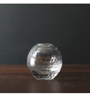 GLASS Faceted Round Bud Vase (Clear)