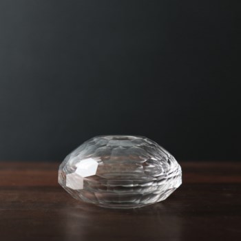 GLASS Faceted Short Bud Vase (Clear)