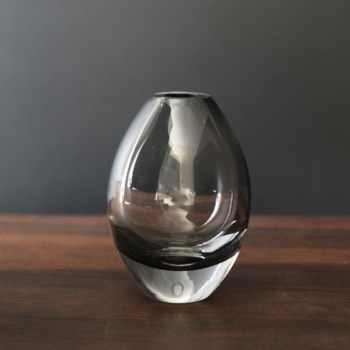 GLASS Smooth Teardrop Bud Vase (Smoke Grey)