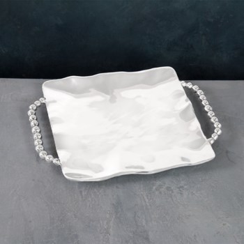 RETIRED PEARL Perla Square Tray with Handles