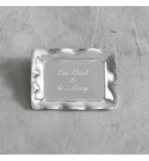 GIFTABLES Vento Rectangular Engraved Tray "Eat, Drink & be Merry"