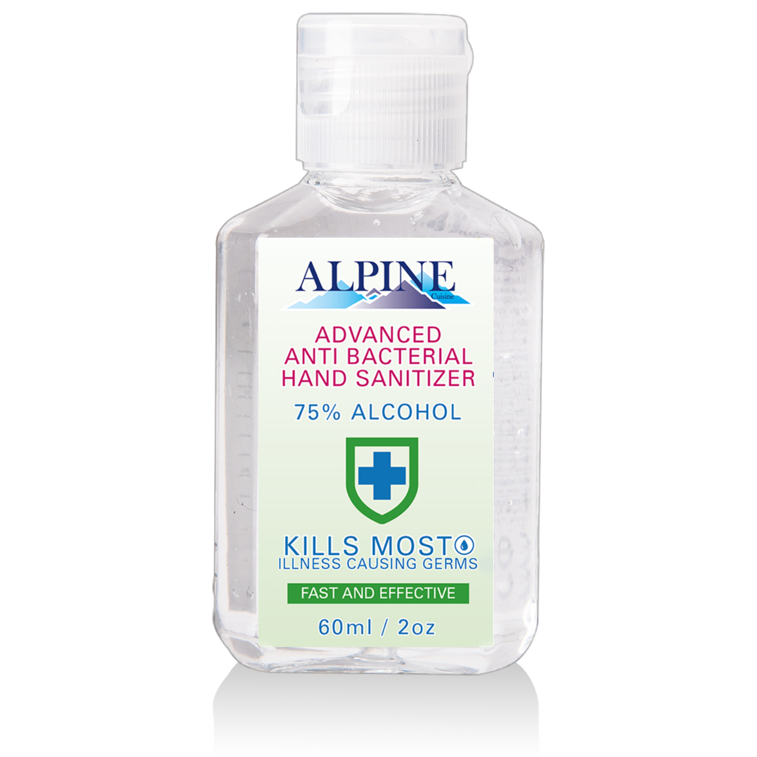 Hand Sanitizer 75 Alcohol 2Oz Squeezable Bottle