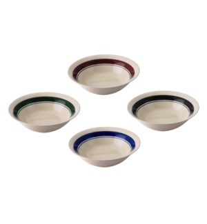 Salad Bowl 7in stoneware banded 4 Colors                     643700052025